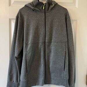 Women’s Crane Grey Zip-Up Jacket Hoodie w pockets. Size Large